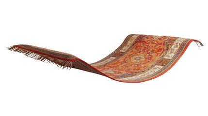 Flying magic carpet on a transparent background