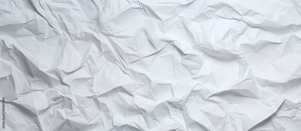 Poster White crumpled paper texture perfect for design with ample copy space image.