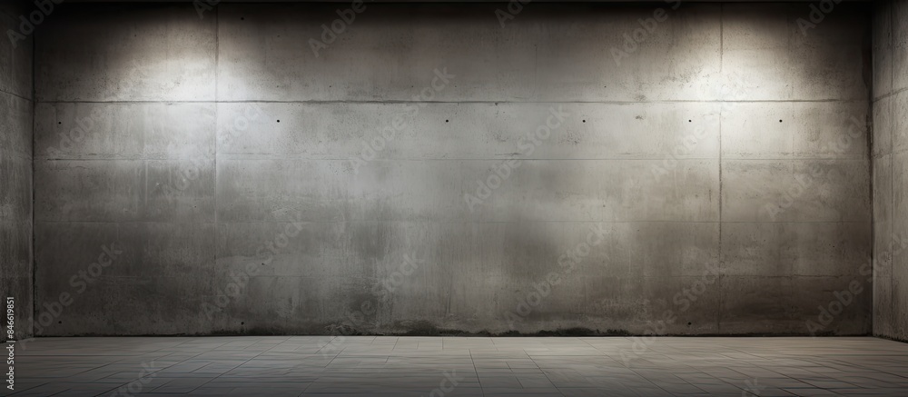 Aufkleber In the dim light, a concrete wall in an urban underground setting is highlighted, creating a striking image with copy space.