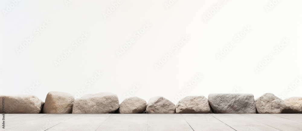 Aufkleber Empty stone floor on white background for displaying or mockup product with copy space image.