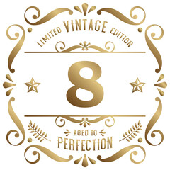 8 years birthday vintage