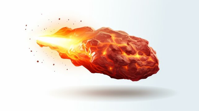Engaging image of a meteorite on white background.