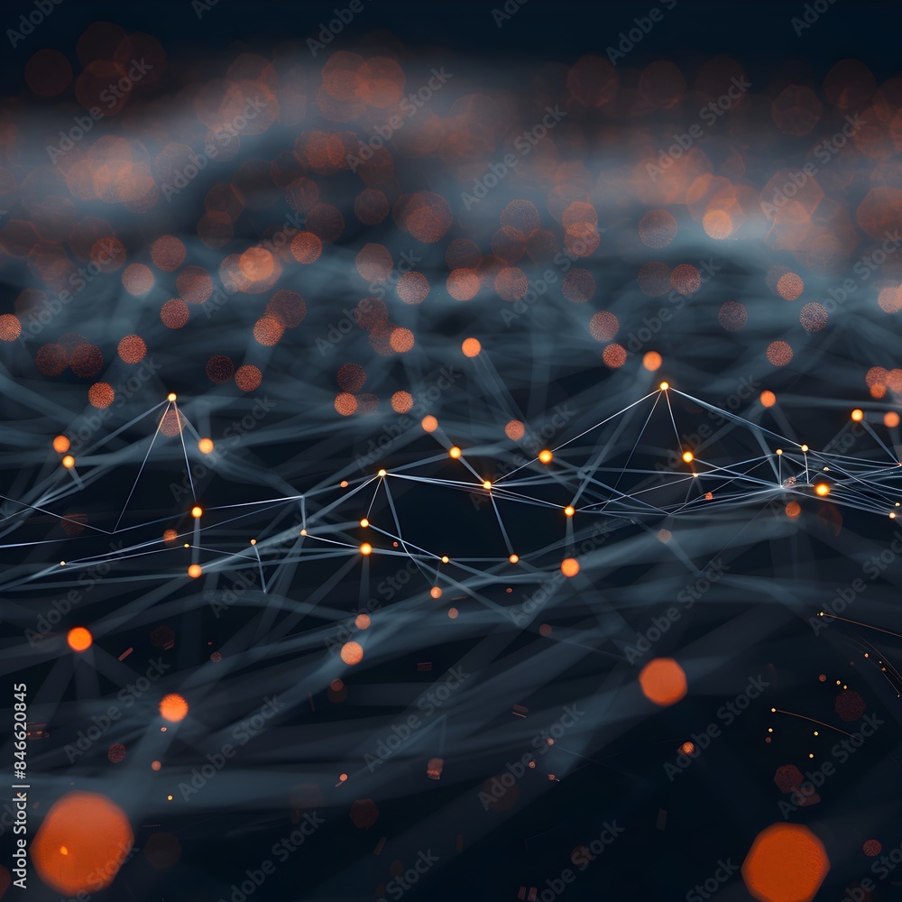 Poster a digital background featuring an abstract representation of the ai network, with glowing lines and 