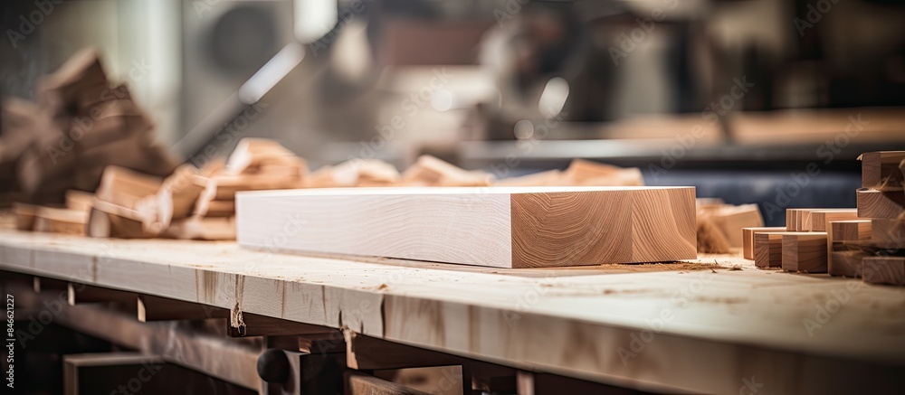 Poster wood processing and joinery work creating wooden furniture, to showcase wood timber in construction.
