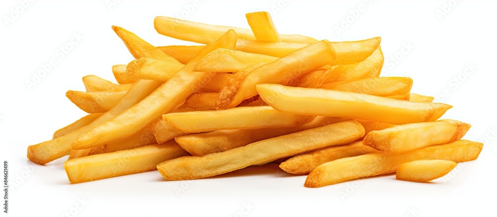 Fototapete french fries, a potato fry isolated on a white background with clipping path and full depth of field