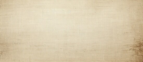 Fototapeta premium Grunge canvas cloth abstract with a natural vintage beige color linen texture background with copy space image.
