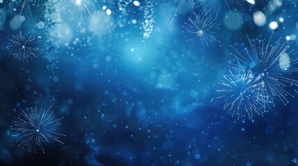 Fototapeta premium golden fireworks on a blue background