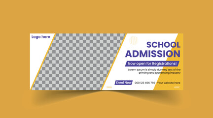 School admission banner template, admission banner