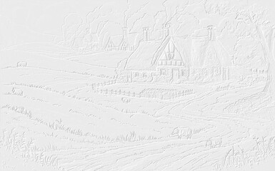 embossed image of the house