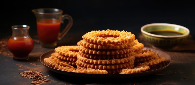 Two women handling okra in a copper bowl over a wooden table with a rustic background, suitable for a copy space image, emphasizing healthy vegan cuisine.