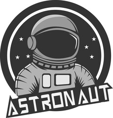 Web Mascot astronaut logo template in vintage style.Vector illustration