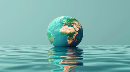 Global carbon budget flat design side view finance theme water color Split-complementary color scheme