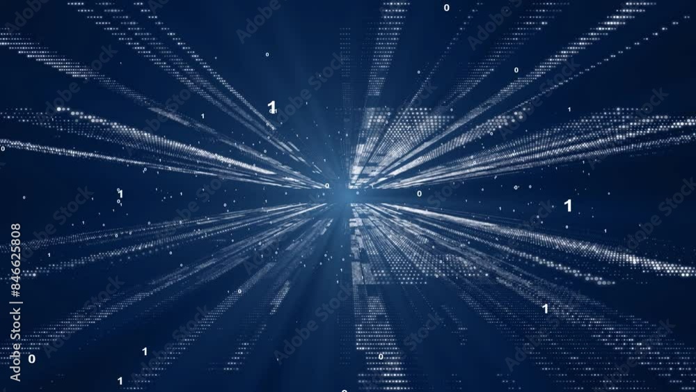 Poster dots lines waves cyber space network. cyber information communication, ai big data science, innovati
