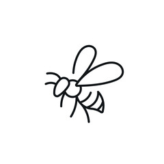 Bee linear icon. Line customizable illustration. Contour symbol. Vector isolated outline drawing. Editable stroke