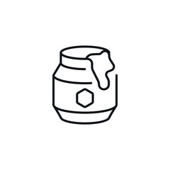 Jar of honey linear icon. Line customizable illustration. Contour symbol. Vector isolated outline drawing. Editable stroke