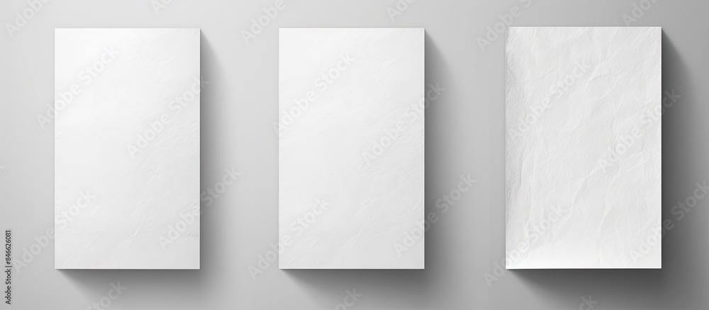Poster Set of isolated blank templates with a wrinkled paper effect for wall paper poster mockup with copy space image.