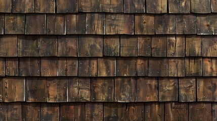 Fototapeta premium Textured background created by a roof made of wooden shingles