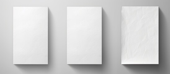 Set of isolated blank templates with a wrinkled paper effect for wall paper poster mockup with copy space image.