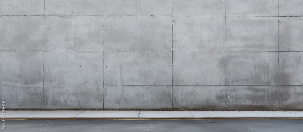 Aufkleber An urban concrete wall fragment with a building facade and an asphalt sidewalk, serving as a background for a copy space image.