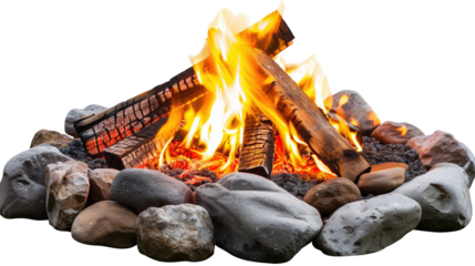 Camp fire on a transparent background