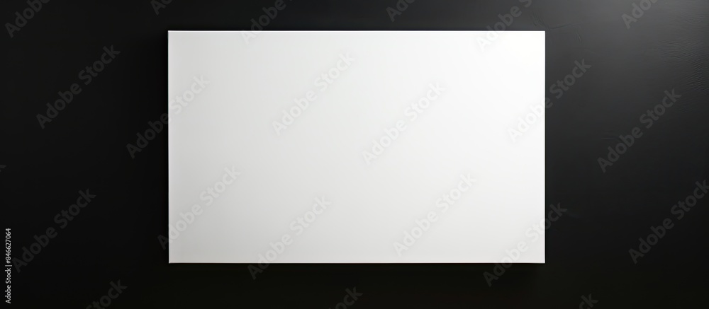 Poster A white sheet of paper affixed to a black wall with a blank area for writing or images, providing space for customization or display. with copy space image. Place for adding text or design
