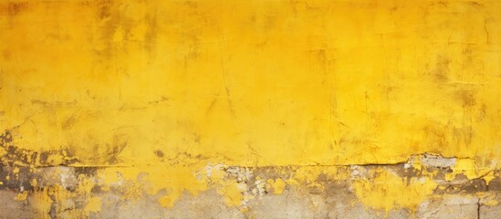 Textured yellow grunge cement wall with copy space image.