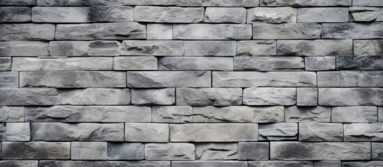 Close-up grey brick wall background with copy space image.