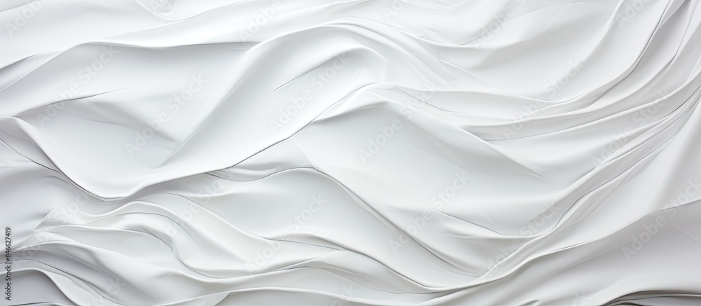 Aufkleber white paper texture background with a crumpled abstract shape, providing copy space for text.