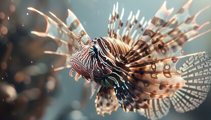 Elegant Lionfish Close-Up