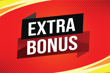 Naklejka premium extra bonus word concept vector illustration with lines 3d style for social media landing page, template, ui, web, mobile app, poster, banner, flyer, background, gift card, coupon, label, wallpaper