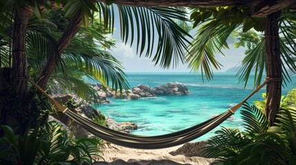 Paradise Found Relaxing in a Hammock with a Stunning Ocean View