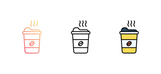 Coffee Cup icon design with white background stock illustration