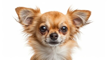 A small brown dog with big eyes staring at the camera, AI