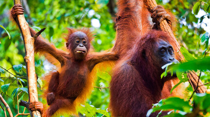 Orangutan, Pongo pygmaeus, Tanjung Puting National Park, Kalimantan, Borneo, Indonesia