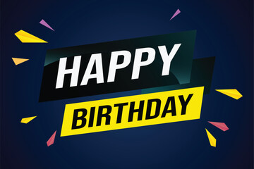 happy birthday word concept vector illustration with lines modern futuristic 3d style for landing page template web mobile app poster banner flyer background gift card coupon label wallpaper

