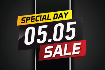 5.5 Special day sale word concept vector illustration with ribbon and 3d style for use landing page, template, ui, web, mobile app, poster, banner, flyer, background, gift card, coupon

