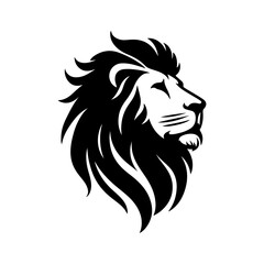 Lion Silhouette Head vector art illustration