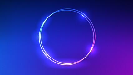 Neon double round frame
