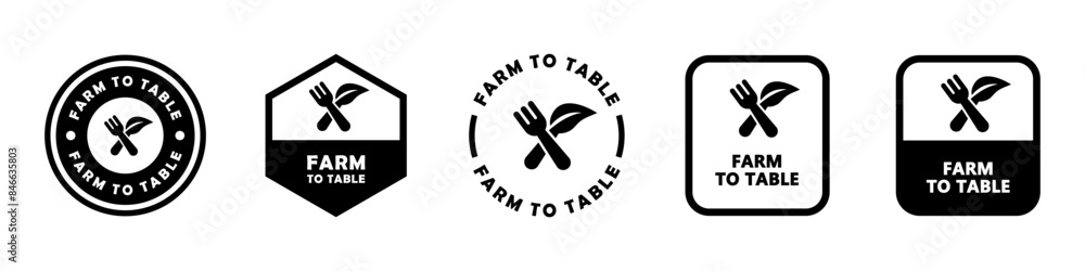 Canvas Prints farm to table - vector signs for food product packaging labels.