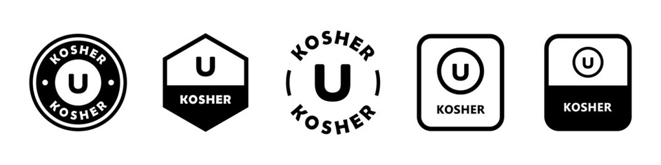 Kosher - vector signs for product packaging label.
