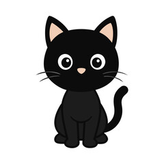 Obraz premium a black cat with a white face and a black tail