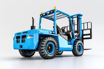 Naklejka premium Forklift with a white background and blue color