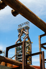 Giant boiler in an iron & steel factory