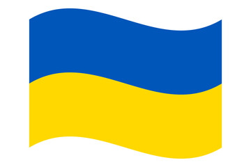 Wavy flag of Ukraine, isolated on a transparent background. Ukrainian flag. Vector illustration