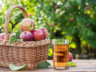 Ripe red apples and apple slice isolated on white background.