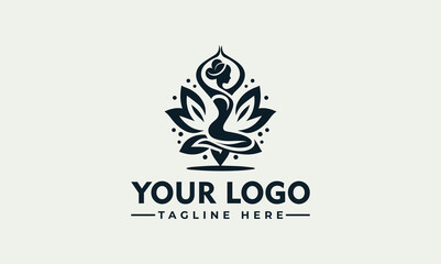 Woman Yoga Vector Logo Embrace the Tranquility of Yoga with the Enchanting Woman Yoga Vector Logo Symbolize Inner Peace and Mindfulness Majestic Woman Yoga Vector Logo