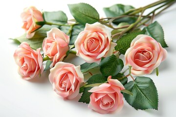A bouquet of fresh flowers on a white background