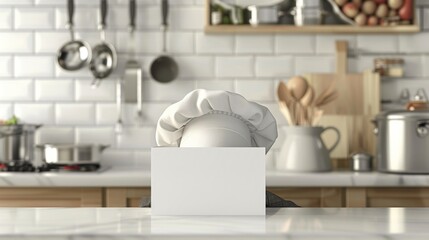 Professional Chef's Business Cards Culinary Arts and Kitchen Utensils on a Stylish Countertop