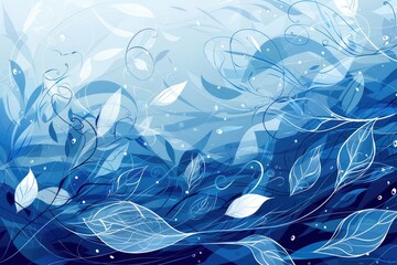 Illustration of blue leaves and branches