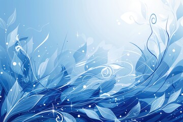 Illustration of blue leaves and branches